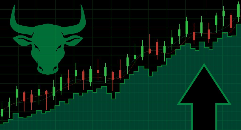 Dow Rips 846 Points to New All-Time High: Stock Market Today green bull market stock candles point up
