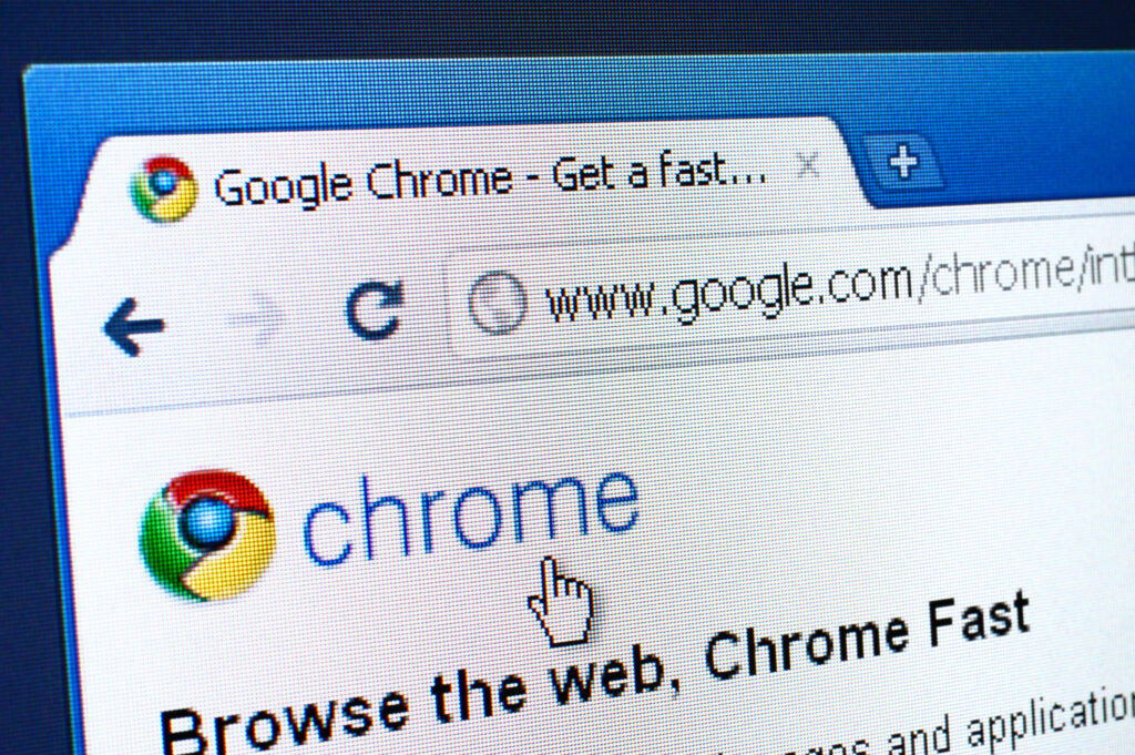 Alphabet Stock Pops After Google Antitrust Ruling: What to Know Closeup of Google Chrome browser, owned by Alphabet, on a laptop screen