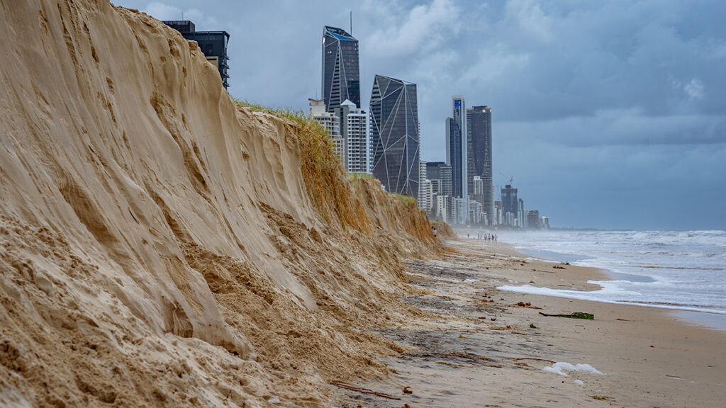 Cyclone Alfred, eroded Gold Coast beach