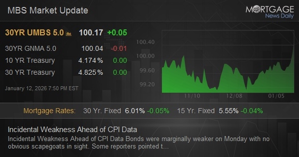 Incidental Weakness Ahead of CPI Data