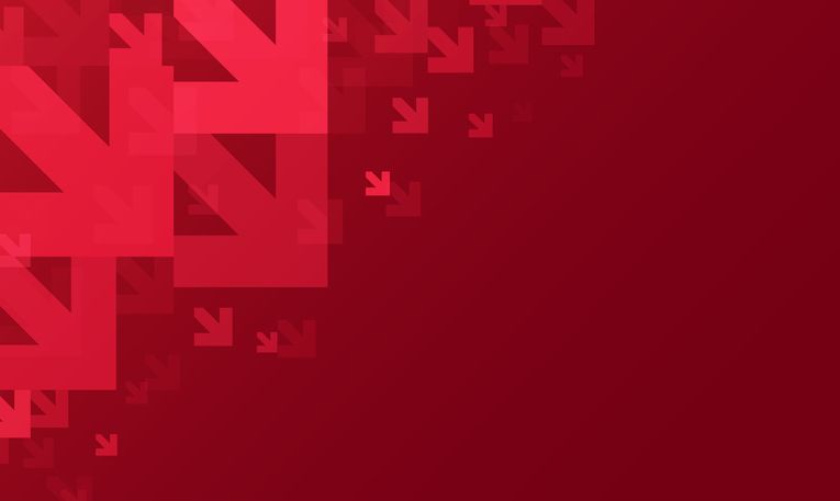 red arrows pointing down and to the right in the top left corner with red background